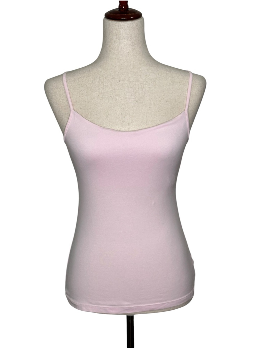 Oscar de la Renta Classic Light Pink Spaghetti Strap Tank Top. Essentials. Basic